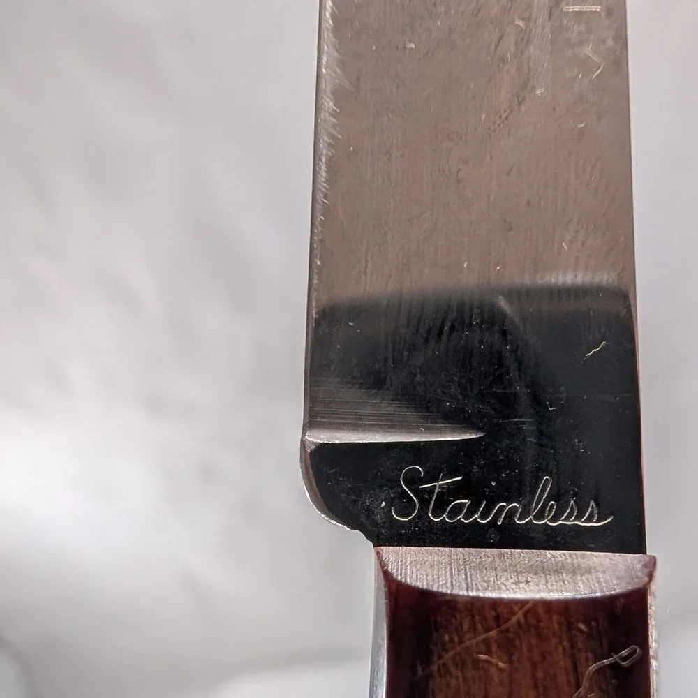 Craftsman Steak Knives Set‎ of 6 Stainless Steel Wood Handle Dinner Knives